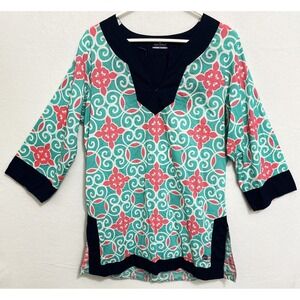 Simply Southern Blouse Women's Size XL 3/4 Sleeve Tunic V Neck Lightweight Top